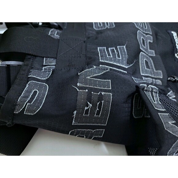 Supreme Sling Messenger Bag Black Cordura All Over Logo Tote Vintage - Picture 6 of 16